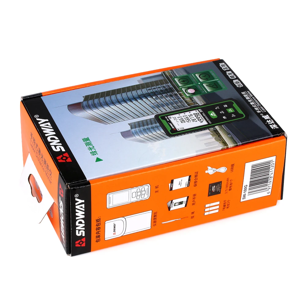 SNDWAY SW-100G Laser Long Distance Rangefinder Digital Range finder Laser Tape Distance Ruler Sensor Distance Meter