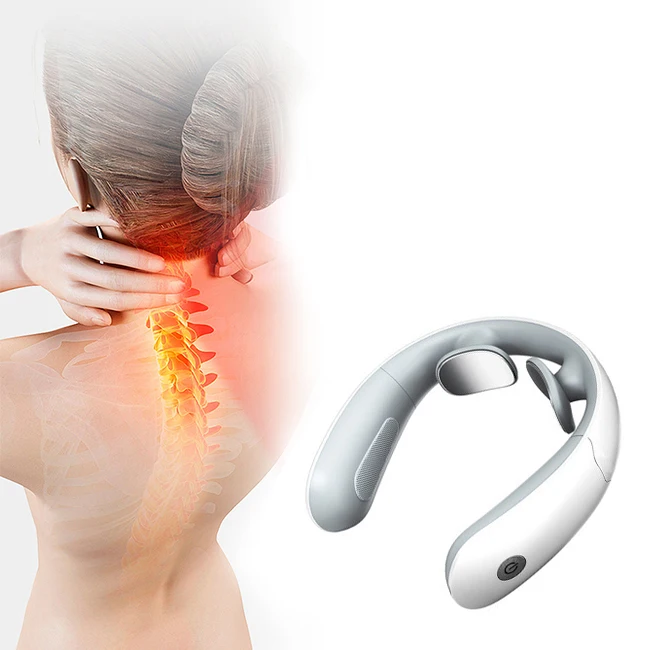 Oem Hot Selling Tens Rechargeable Wireless Electric Smart Heated Neck Massager