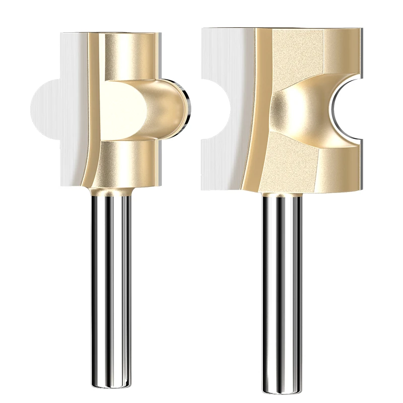 HUHAO 2pcs/set Joint Mortise Tenon Router Bits For Woodworking Glue Half Round Stitching bit Floor T mortis CNC Milling Cutter