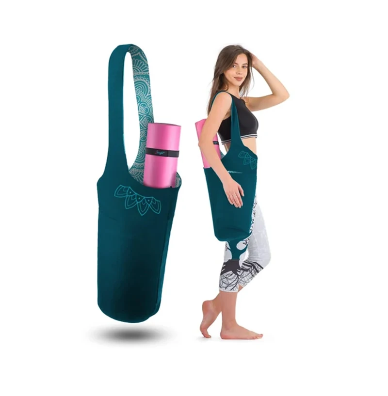 Private Label Yoga Mat Bag With Large Size Pocket And Zipper Pocket Nylon Yoga Mat Carrier Fit Most Size Mats
