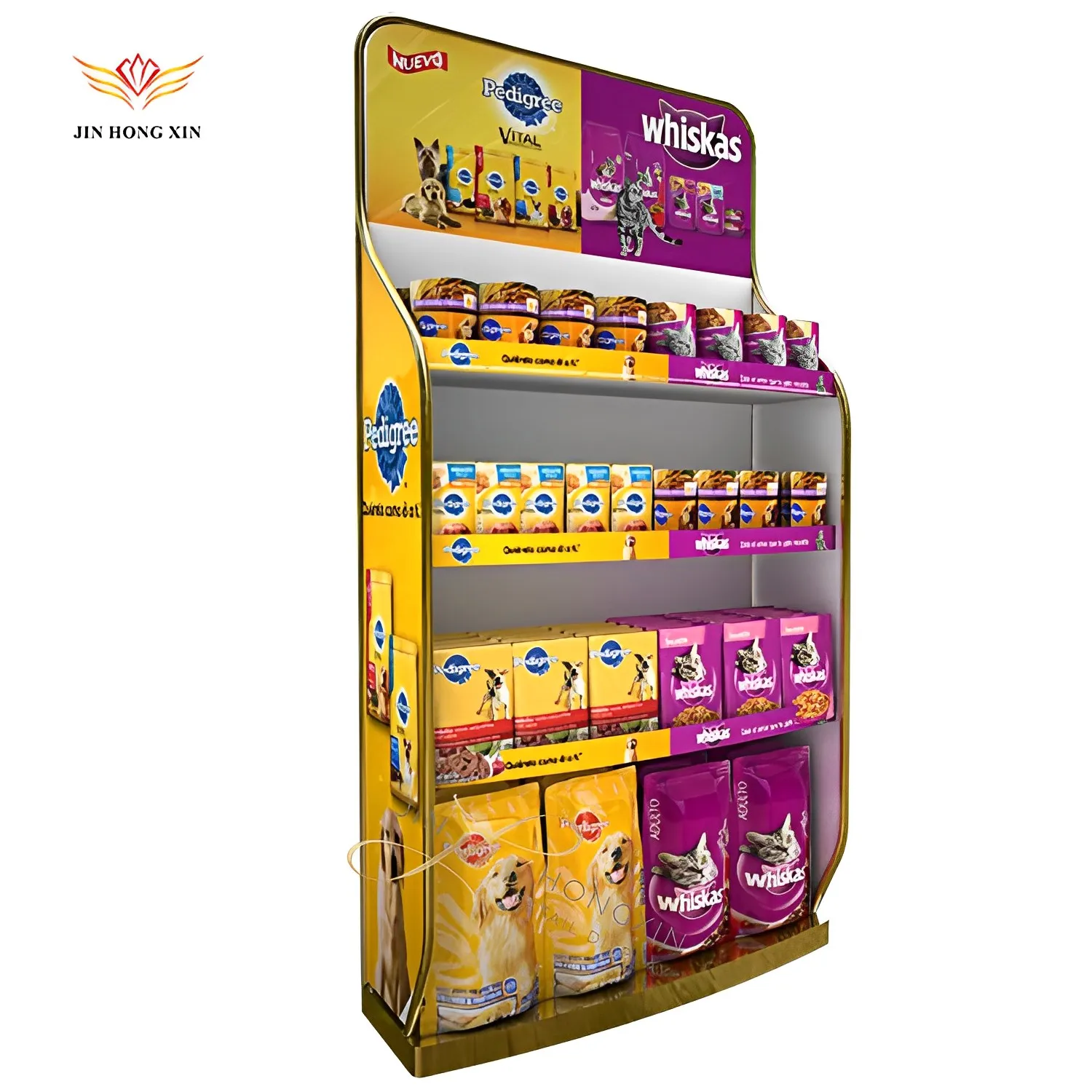 Leader Display Dog Cat Pet Food Clothes Advertising Pop metal floor Supermarket Display Stand