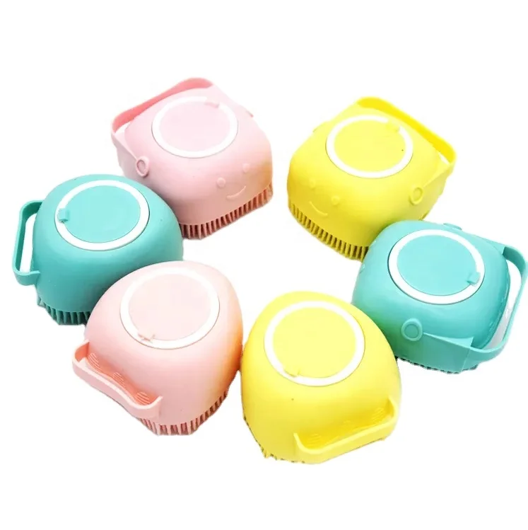 factory Outlet pet cleaning pet grooming Safe and comfortable Silicone brush cat and dog bath Pet Bath Brush