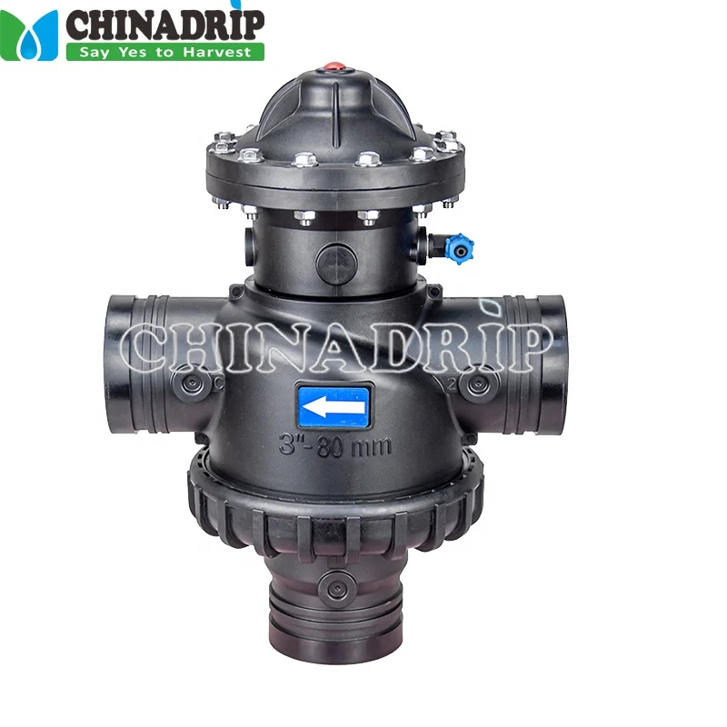 T Shape 3-way Filter Backwash Hydraulic Valve for agriculture irrigation