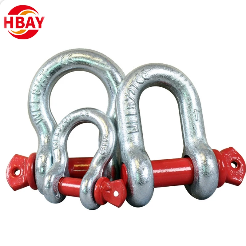 ANYUE Product Manufacturer Steel US Type G209 Screw Pin Bow Shackle For Heavy Industry