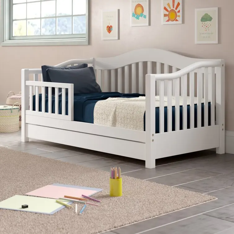 Children Safe Natural Wooden Toddler Couch Sofa Day Bed Baby Cot Bed Cribs