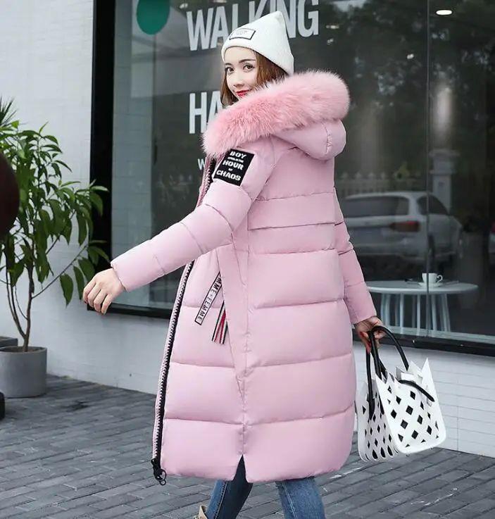 
Winter Women Jacket Long Down Jacket Padded Coat Ladies Slim Hooded Parka 