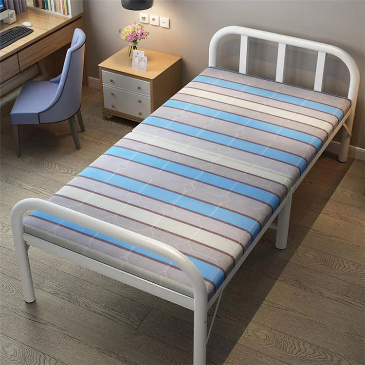 JSC-01Elegant Single Folding Bed with High-Quality Memory Foam Mattress Portable Ideal for Guest Room Stylish Steel Frame Design