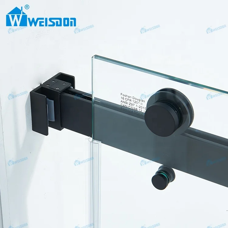 Factory Direct Bathroom Stainless Steel Tempered Glass Frameless Double Sliding Shower Door