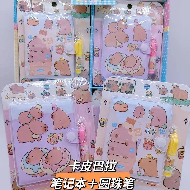 Kawaii Capybara мультяшная Обложка из полиуретана мини-книжка с листьями дневник блокнот школьная канцелярия подарок для детей