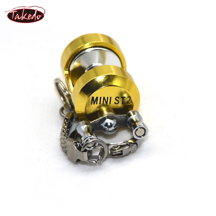TAKEDO ST02 HOT SEAL FULL Metal MINI Fishing Reel Keychain Car Keychain For Car Accessories  Fishing Reel Shape Keychain