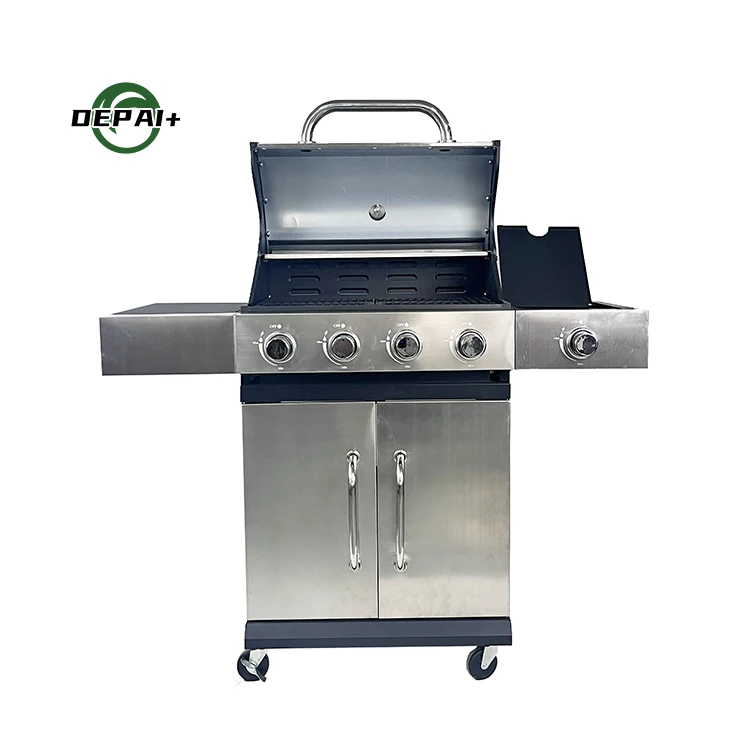 Multiple Function Outdoor Stainless Steel Gas Barbecue Grill with Side Burning