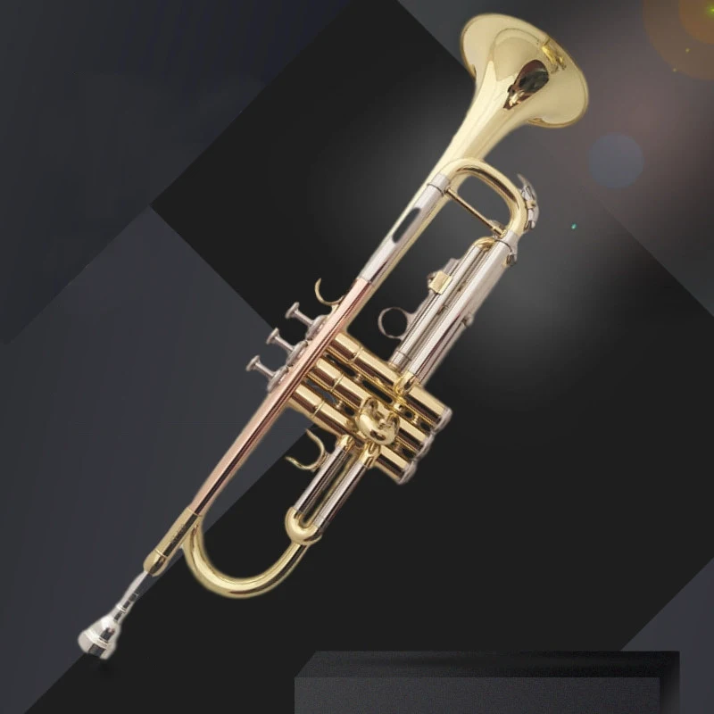 Play B Flat Tricolor Lacquer Gold Three Tones Bugle Instrument Musical Low Pictures Cheap Brass Instruments