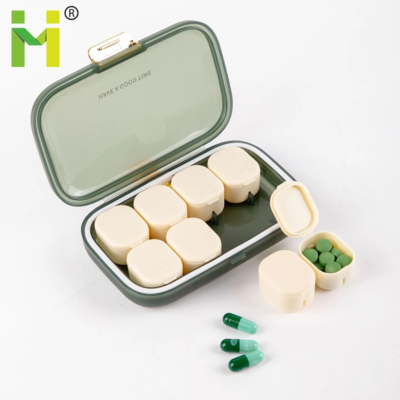 Logo pill storage box container organizer case wholesale pp travel pocket pill box