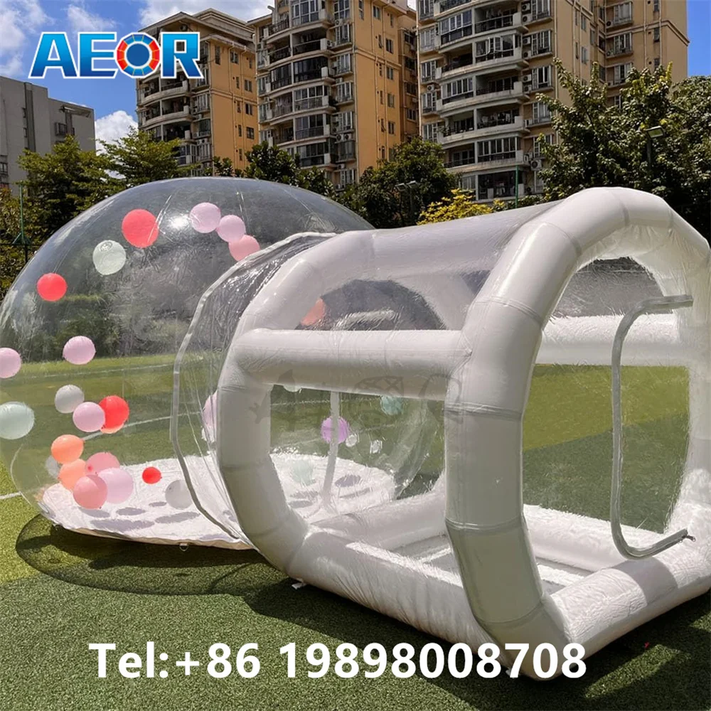 Hot selling Inflatable bubble tent with tunnel  Inflatable bubble house pvc customized