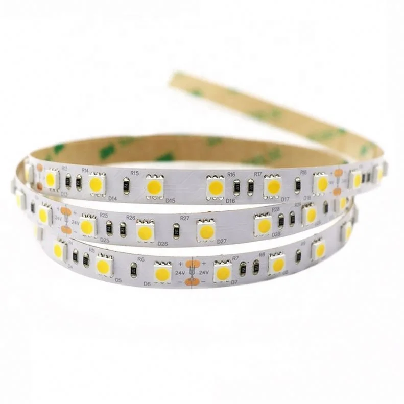 Wholesale smd 5050 led strip with 12V 24V 60led 120led 5m flexible warm pure nature white color