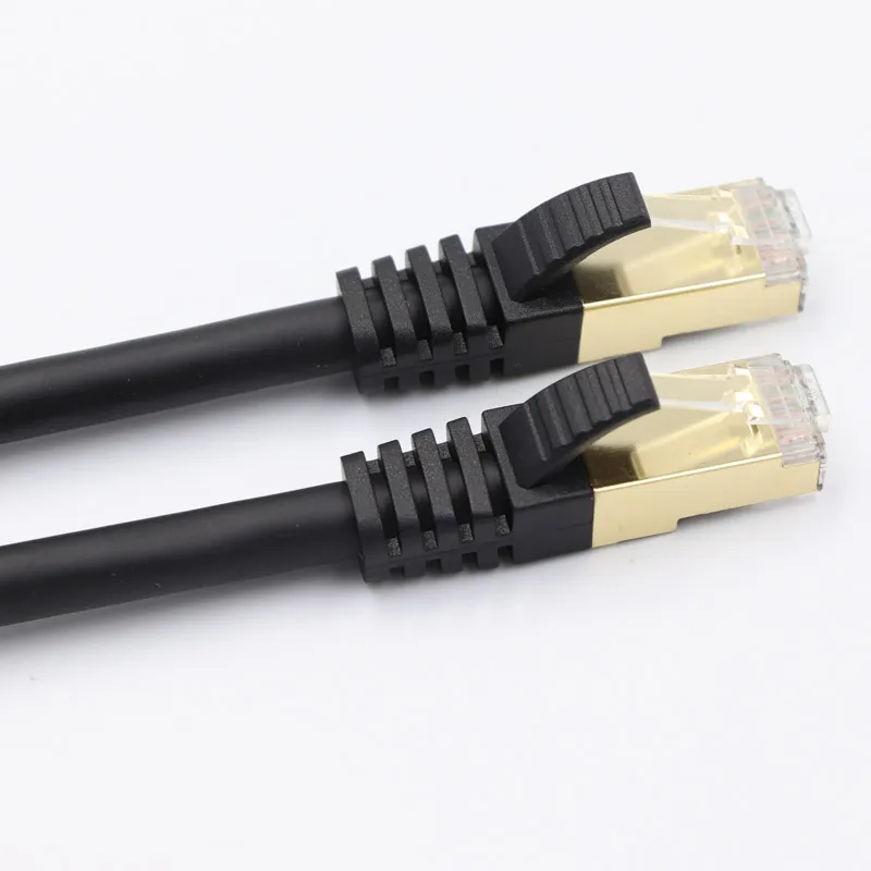 Factory Direct Supply Network Cable Cat8 Flat S/FTP shielded Ethernet Cable 32awg Flat patch Cord cable