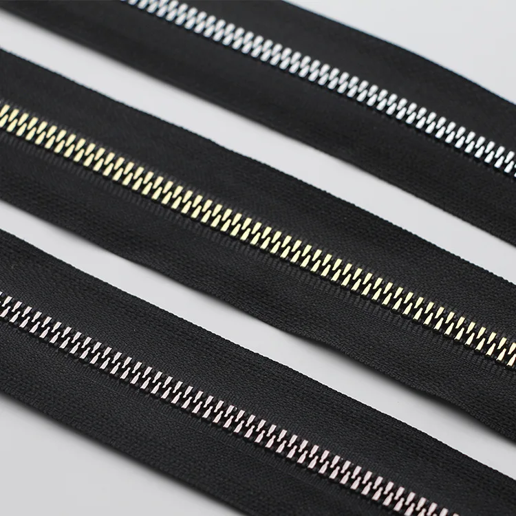 No.5 copper imitate teeth zipper fine teeth resin Gold-Plated imitate metal yardage zipper by the roll