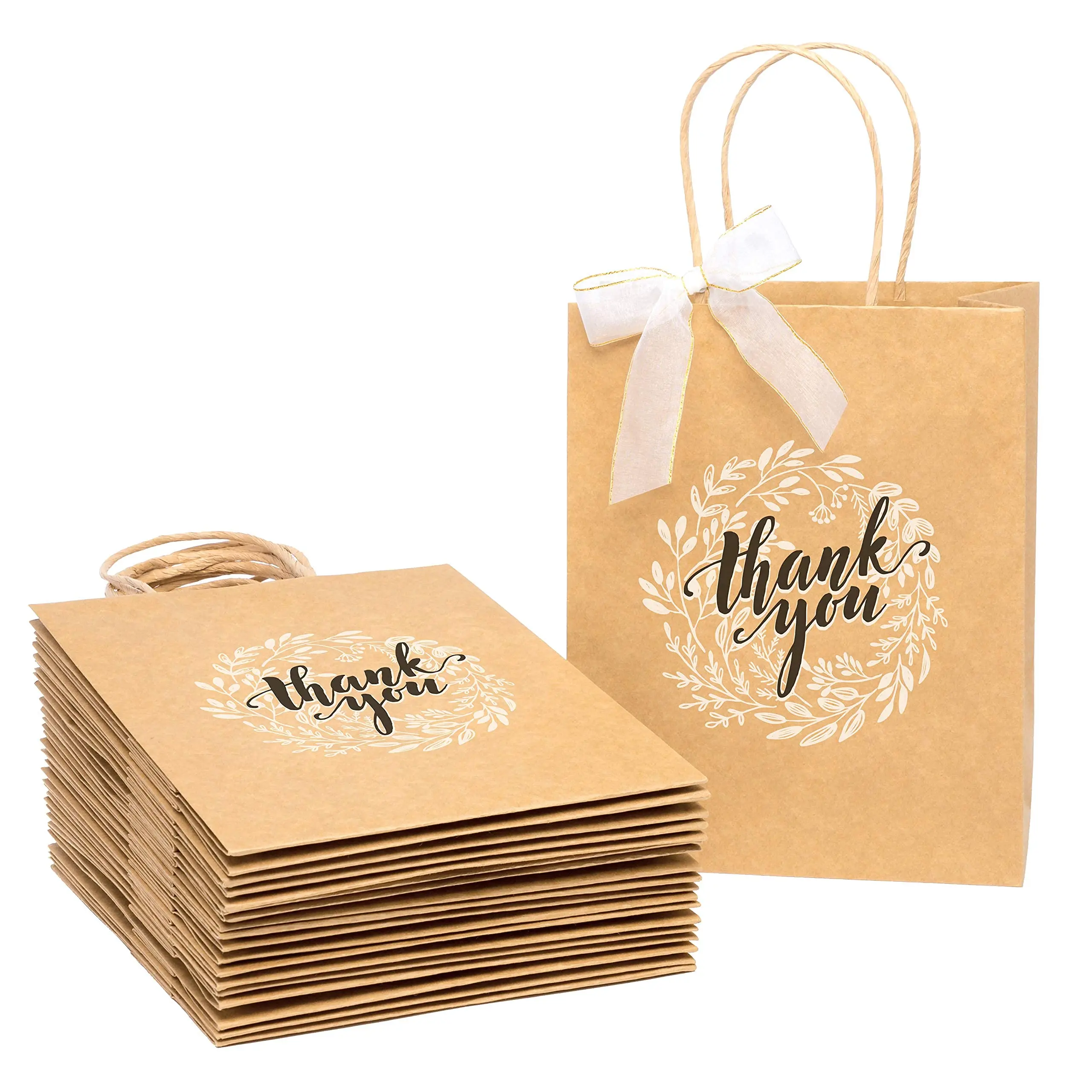 Custom Brown Kraft Wax Coated Paper Food Packaging Thank You