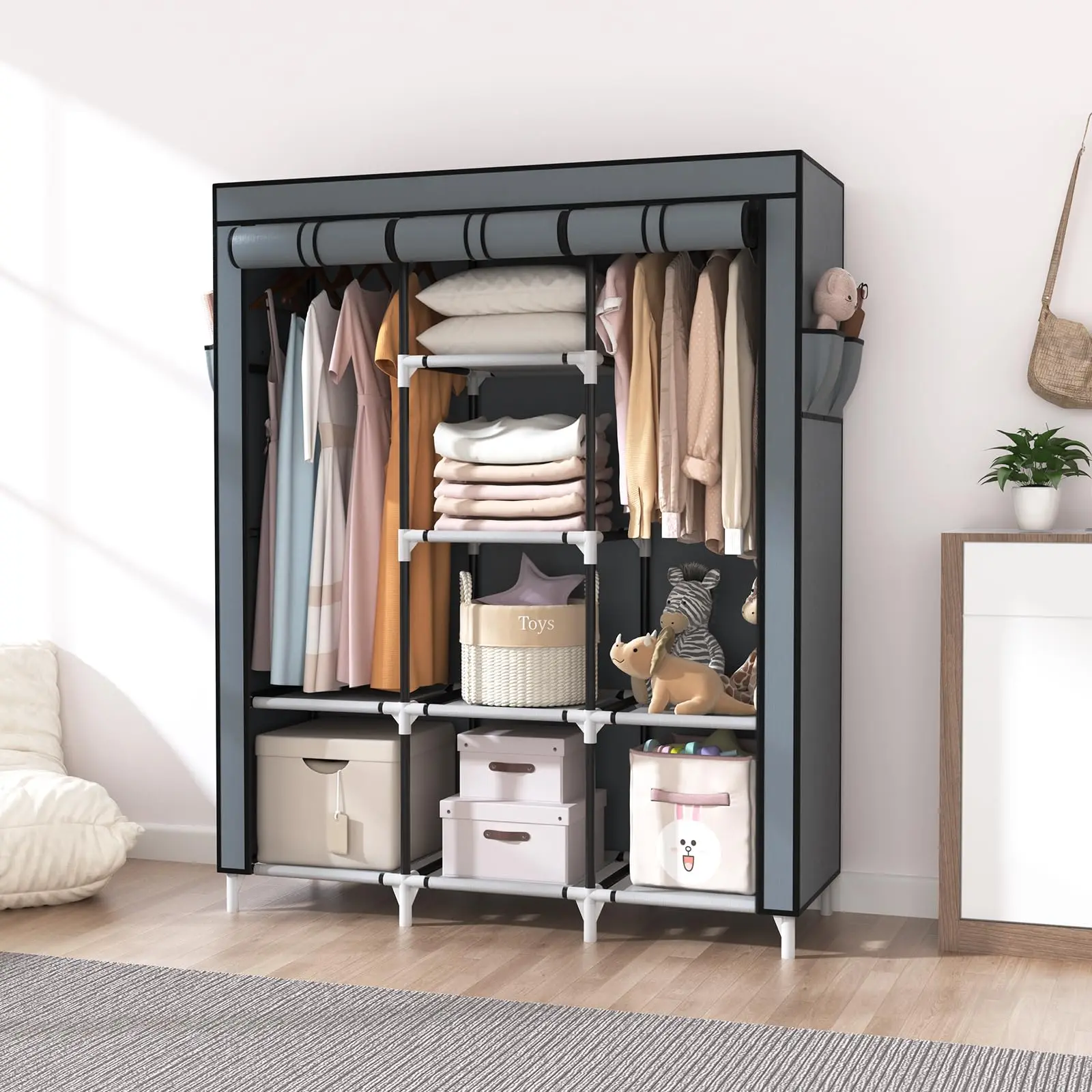 Factory Direct Sales Cloth Wardrobe Clothes Organizer Bedroom Furniture Modern Wardrobe For Clothes