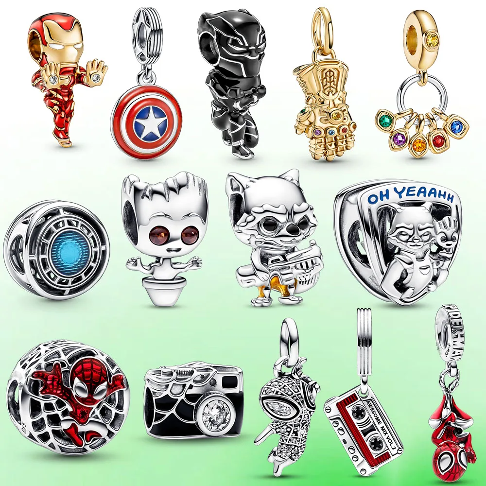 Moda Marvel Rescuer Star Charms Wars Beads para Pando Original 925 plata esterlina DIY pulsera joyeria de moda
