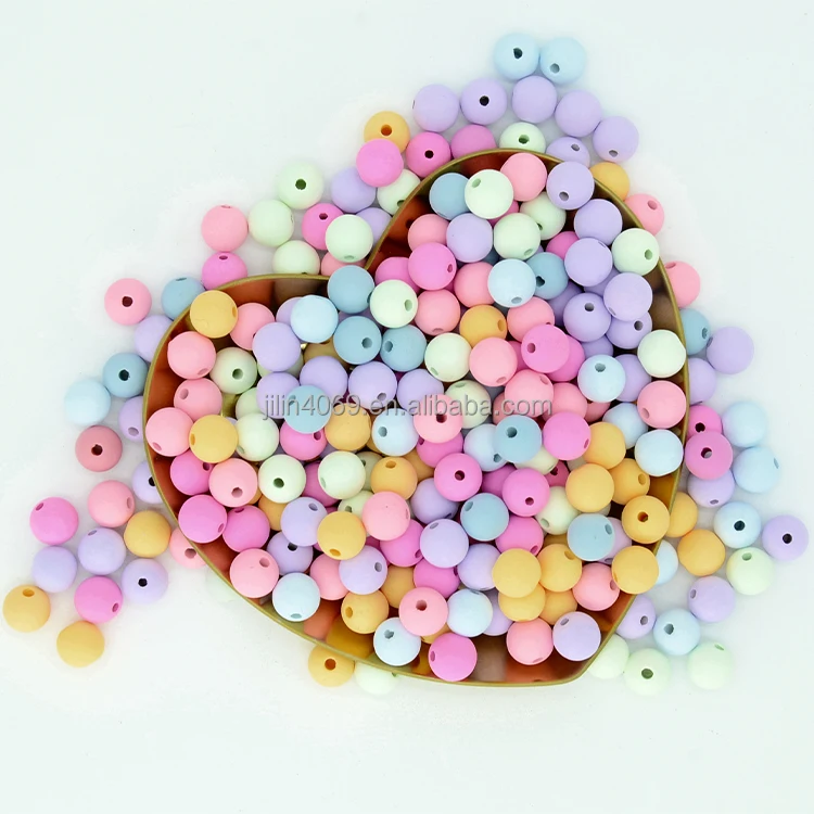 Macarone frosted round  8mm matte loose bead texture girl colored beads manual DIY material accessories beading