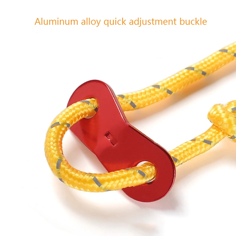 Outdoor 4mm tent with night reflective windproof rope, thickened and adjustable 4-meter long camping canopy fixed pull rope