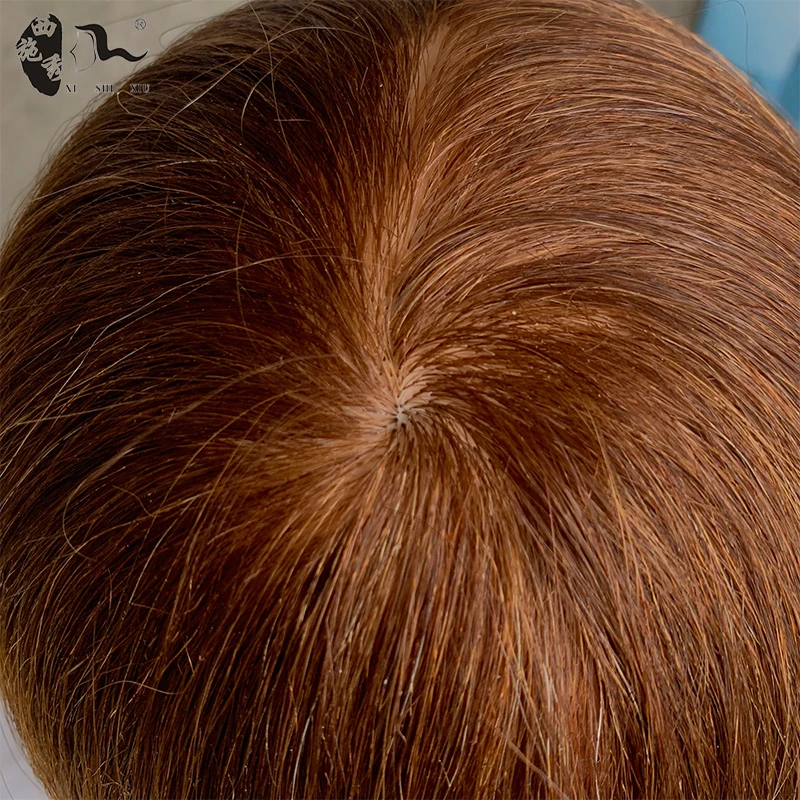 XISHIXIU Mannequin Head 100% Real Human Hair Hairdresser Training Head Manikin Cosmetology Doll Head with stand 18 inches