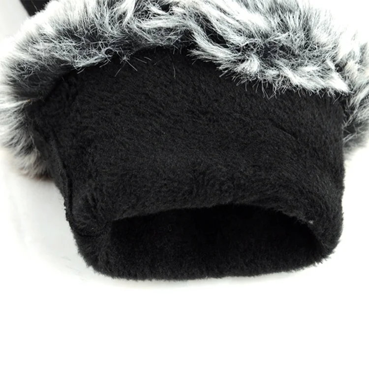 Plus velvet winter Girl rhinestone full finger gloves