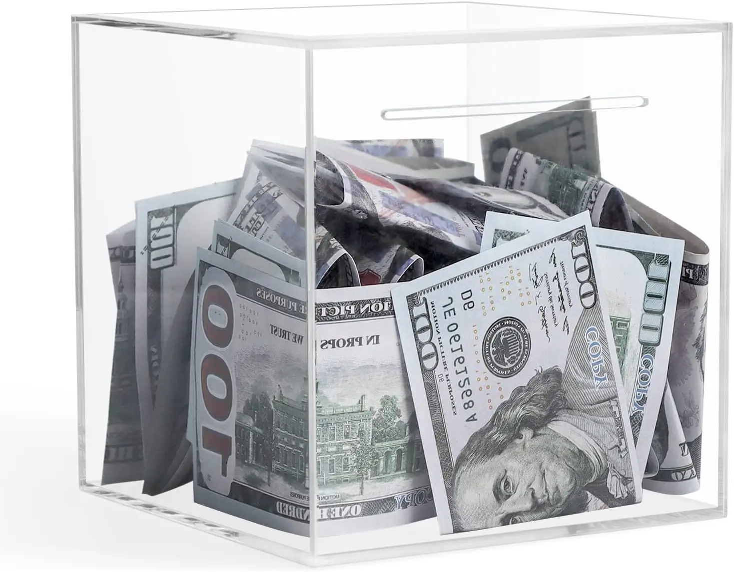 Clear Piggy Bank for Adults Kids, Acrylic Piggy Bank for Boys Girls to Saving Money Cash Coin, Must Break to Open, Perfect Size