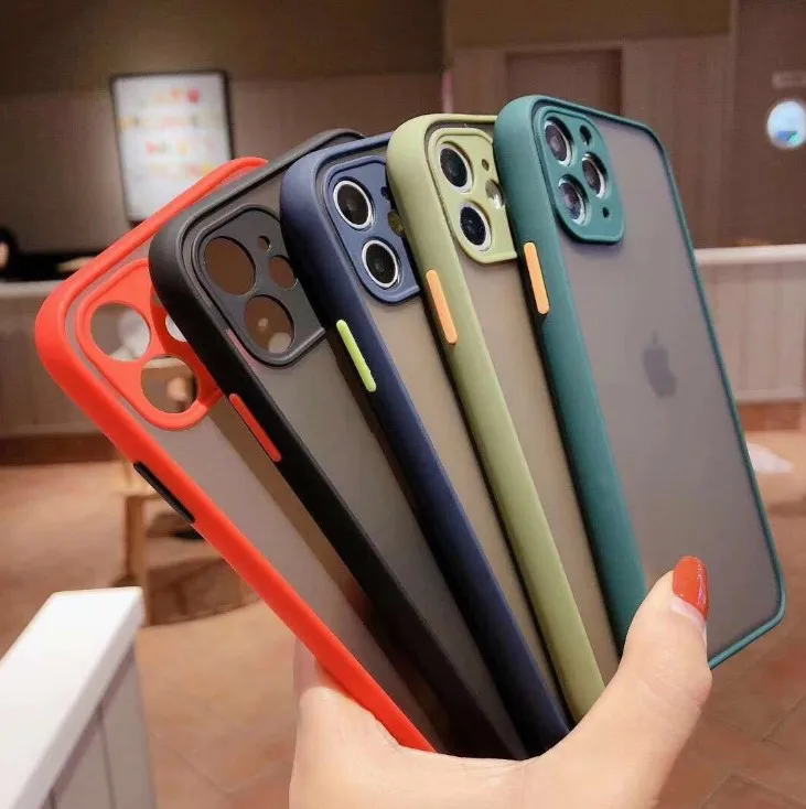 
Чехол для iPhone 12, гибридный простой Матовый Бампер, чехол для телефона Iphone 11 Pro Max, противоударный мягкий силиконовый прозрачный бронированный чехол из ТПУ 
