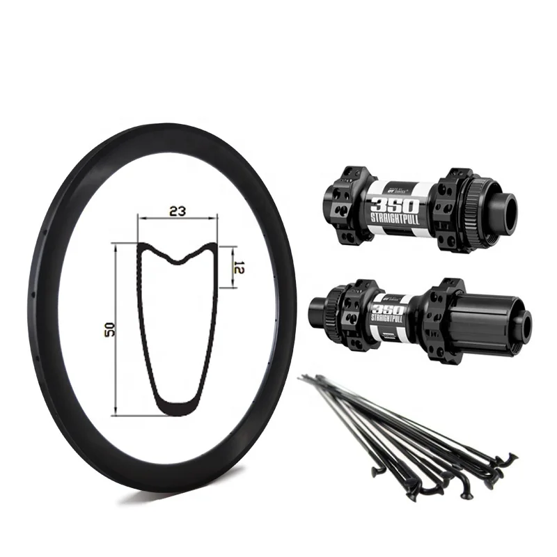 Углеродные дорожные колеса GoFast U-образной формы 50 мм, дорожный велосипед, углеродные Дисковые Тормозные колеса 700C, трубчатый обод, дорожный велосипед DT 350, карбоновые колеса
