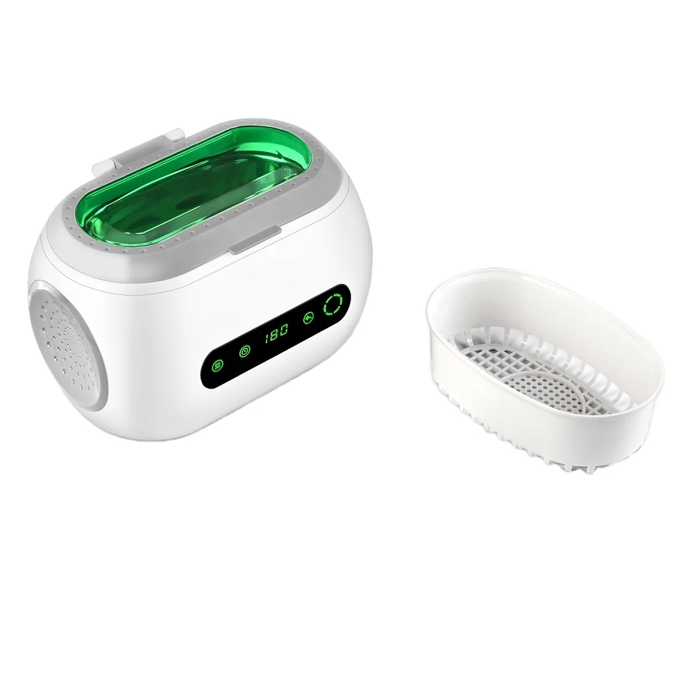 Mini Portable Household Ultrasonic Cleaner for Jewelry Glasses 600ml 35W