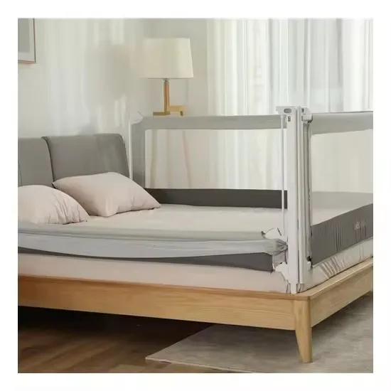 Chocchick Quick Assemble Lifting Open Railing for Protection Baby Safety Side Barrier Fence Breathable Crib Rail Bed Guard