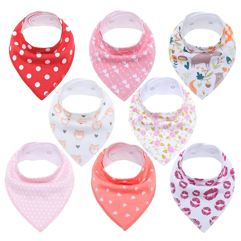 Baby Bandana Drool Bibs 8  Pack  Bandana Bib for Drooling and Teething Soft Organic Cotton Baby Bibs for Girls
