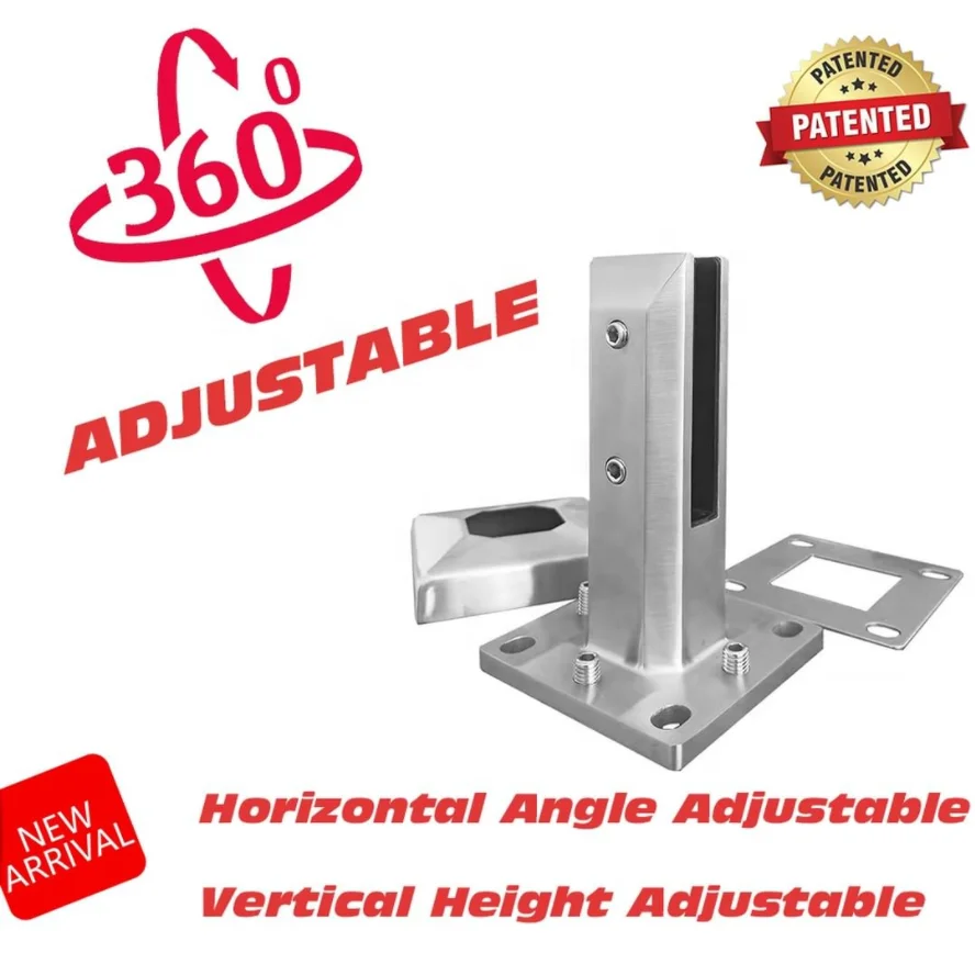 Aleader Satin Brass Glass Spigot Balcony Railing Stainless Steel Glass Spigot Frameless Glass Balustrade