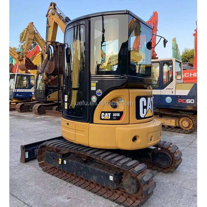 JUEFU free shipping Used crawler digger CAT303E 3 tons digger Engine Model Cat C1.1T Engine Power mini Used excavator For sale