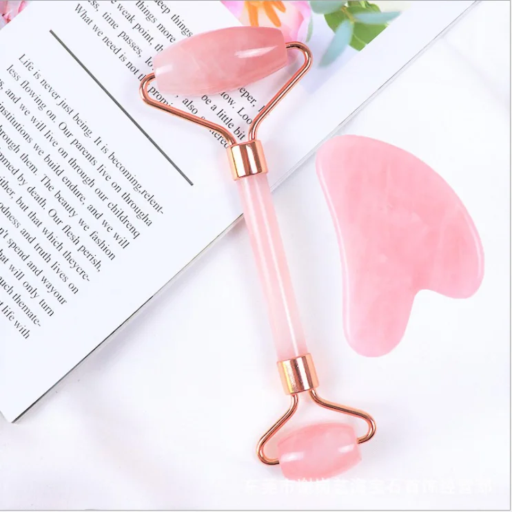 Натуральный Порошок dropshCrystal нефритовый ролик косметический нефритовый массажер для лица тарелка для соскабливания Меридиан набор для ухода за здоровьем Массажная палочка