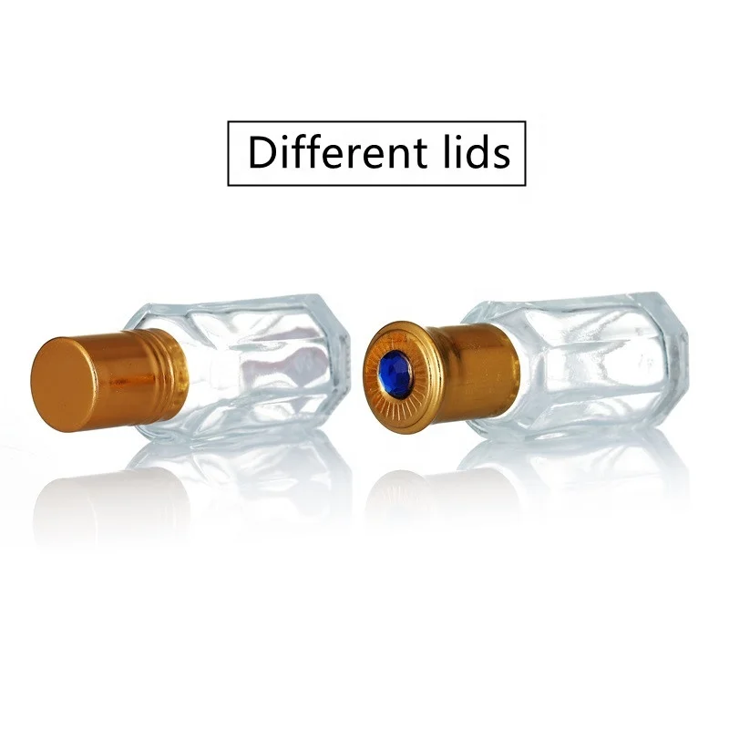 3ml 6ml 9ml 12ml roll on Octagonal pocket glass bottle Essential oil octagonal roll on Glass bottle with steel roller