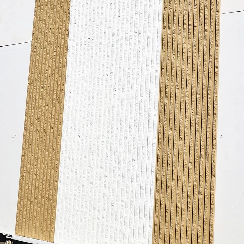 Hight quality Faux Artificial big slab  PU fluted square grille stone Polyurethane foam wall panel building materials