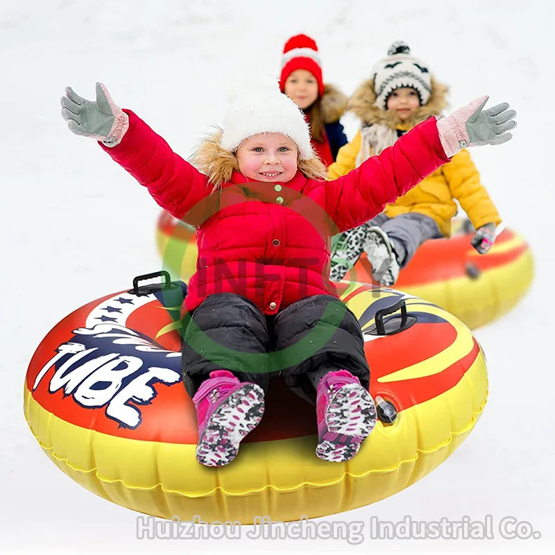 Снеговая труба, 48 дюймов снежные сани с ручкой для зимних видов спорта на открытом воздухе, надувная снеговая труба зимние Heavy Duty Санки лыжное кольцо для