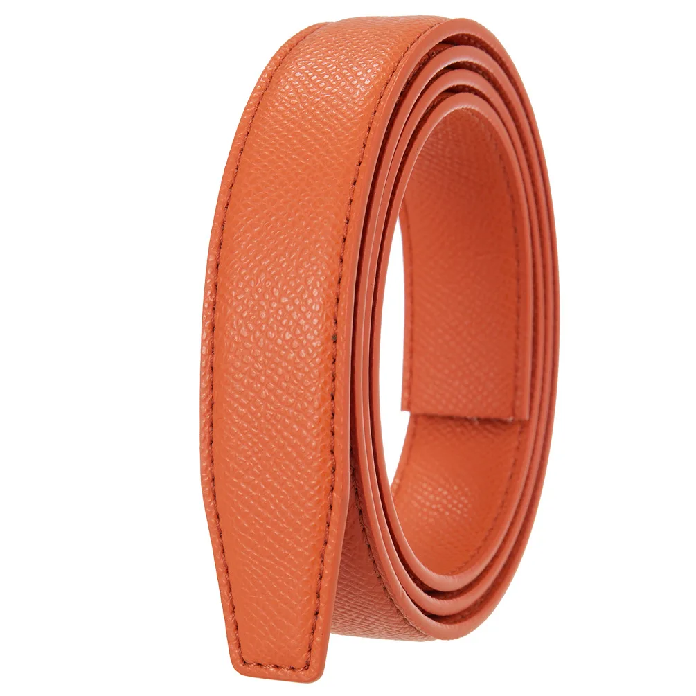 High Quality 2.4cm Microfiber Leather Belts Ratchet Automatic Belt Without Buckle Belts For Women