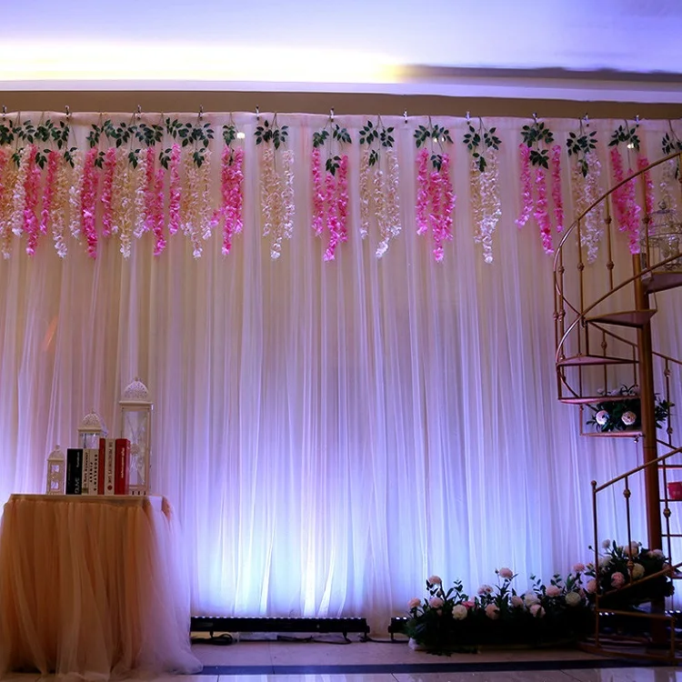 Китайские свадебные принадлежности Прямая поставка с завода фон для вечеринки в честь Дня Рождения свадебная занавеска из ледяного шелка
