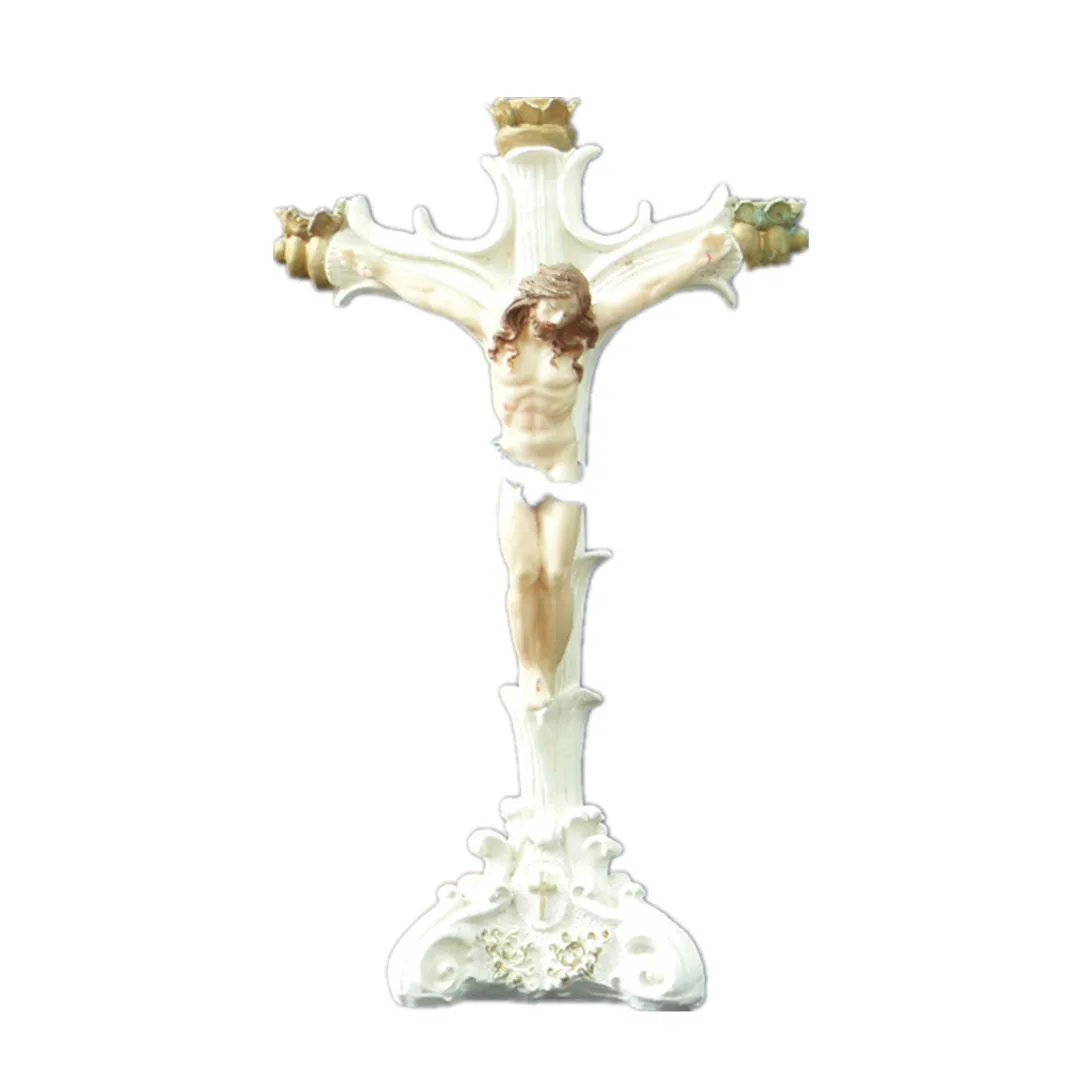 Resinm Artificial Resin Craft Religious Jesus Cross Figurine Statue Souvenir Lady Figurine Handcraft Polyresin Europe 340 G