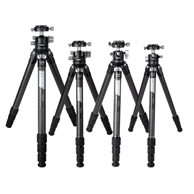 Coman TSC14A30 High quality CNC precision professional carbon fiber tripod for dslr camera portable lightweight