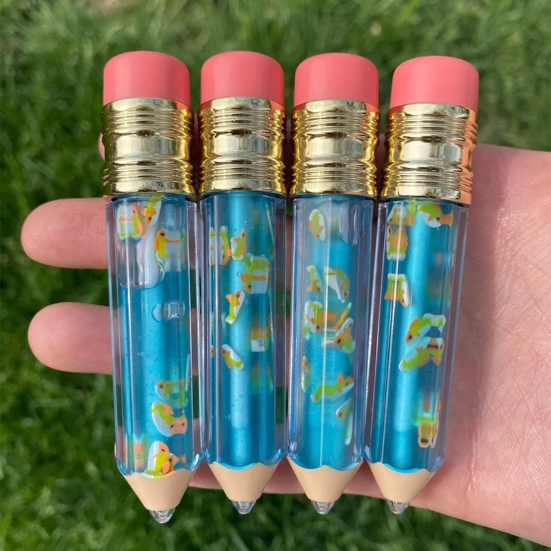 2021New Base Vendor Private Label Clear Custom Vegan Glitter Girl natural Wholesale Cute Pouches Flower Lipgloss Lip Gloss