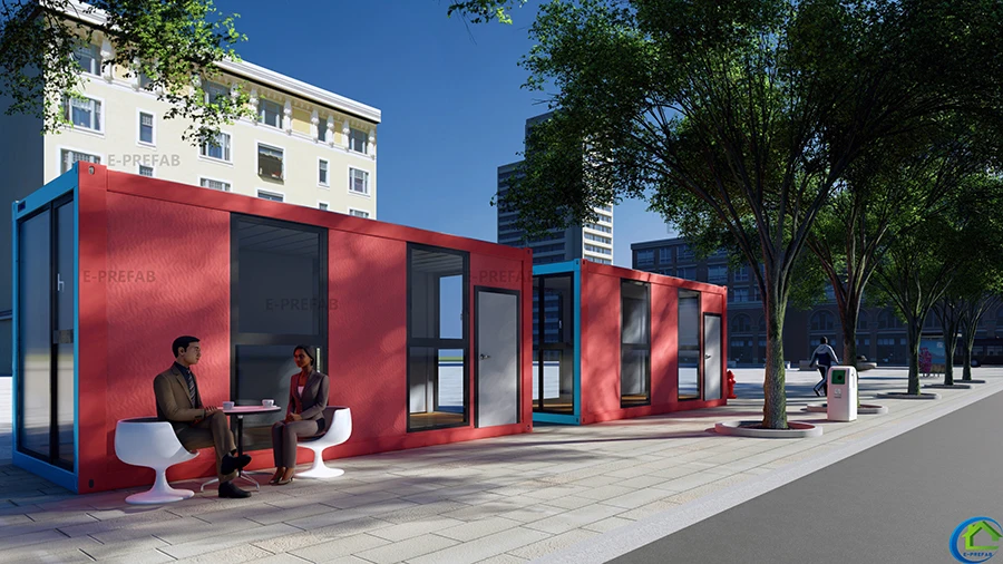 CE China Supplier Easy to install container house Safe Strong Stable Steel  20Ft/30Ft40 Ft Flat Pack Container House For Mall