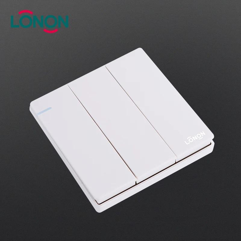 Экономичный ПК свет управления 16a 220 v 250 v 3 банды 1 способ настенный выключатель