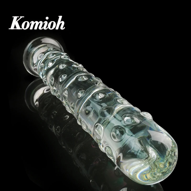 Komioh custom 25cm 10 inche women sex toys big head long thick horse monster crystal clear giant penis shaped glass huge dildo
