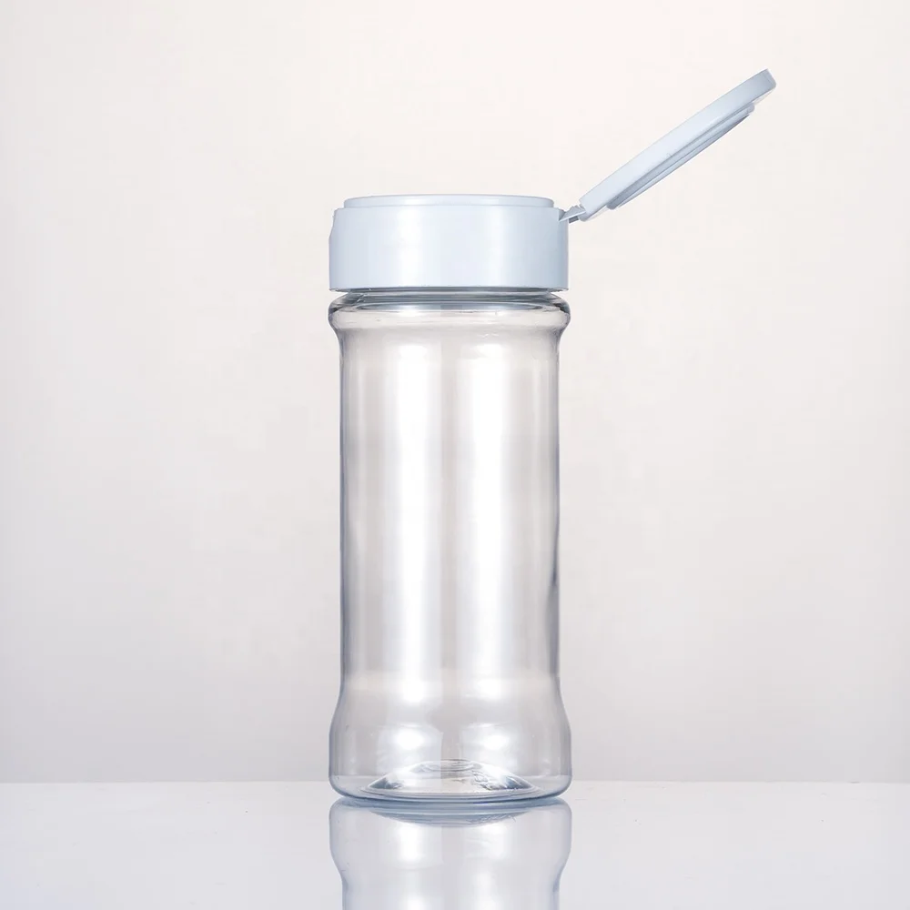 Spice packing wholesaler 100ml plastic salt and pepper shaker bottle Empty PET spice jar with shaker lid