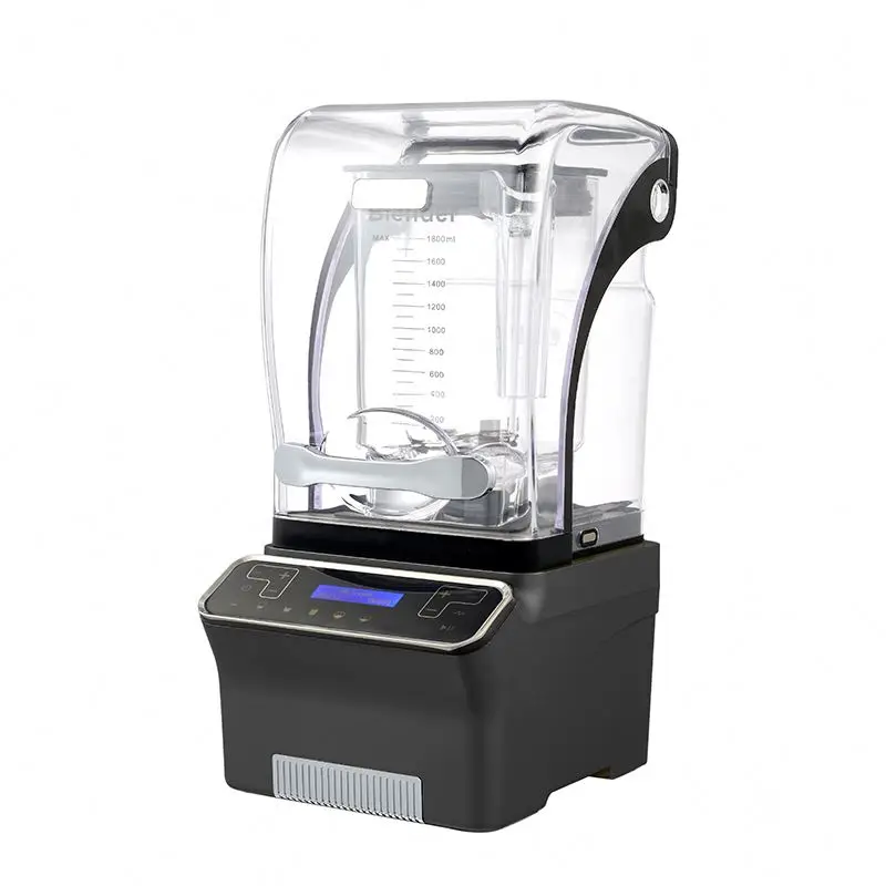 Commercial Blender With Sound Proof Cover Professional High Speed Smoothie Blender